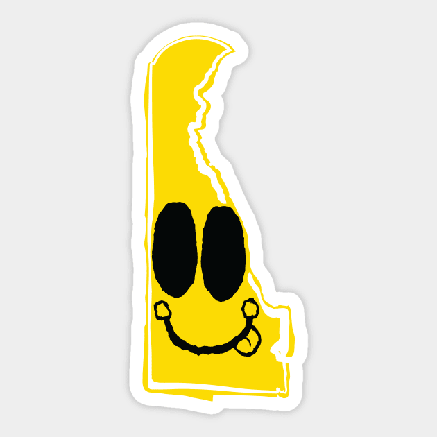 Delaware Happy Face with tongue sticking out Sticker by pelagio